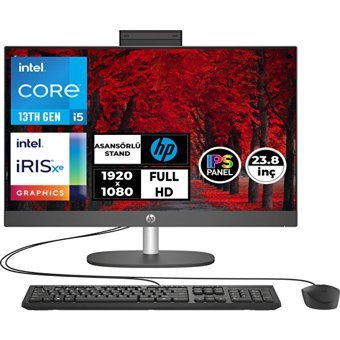 Hp ProOne 240 G10 8T2W5ESVB21 Dahili Iris Xe Graphics Intel Core i5 1335U 64 GB Ram 2 TB SSD 23.8 inç Full HD Windows 11 Pro All In One Bilgisayar