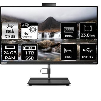 Lenovo ThinkCentre Neo 30A 12CE004KTXP323 Dahili Iris Xe Graphics Intel Core i5 1235U 24 GB Ram 1 TB SSD 23.8 inç Full HD Freedos All In One Bilgisayar