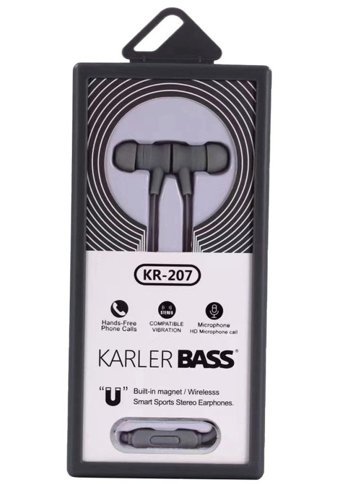 Karler Kr-207 Silikonlu Mikrofonlu 3.5 Mm Jak Kablolu Kulaklık Gri