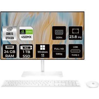 Hp 24-CB1010NT 7A3D0EAPN373 Harici MX 450 Intel Core i5 1235U 24 GB Ram 1 TB SSD 23.8 inç Full HD Windows 11 Home All In One Bilgisayar
