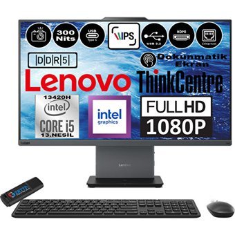 Lenovo ThinkCentre Neo 27 50A Gen5 12SA0014TRP02 Dahili UHD Graphics Intel Core i5 13420H 16 GB Ram DDR5 512 GB SSD 27 inç Full HD Windows 11 Pro Dokunmatik All In One Bilgisayar + Zetta Flash Bellek
