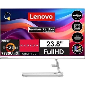 Lenovo IdeaCentre 3 F0G100TMTX Dahili Radeon Graphics AMD Ryzen 7 7730U 32 GB Ram 512 GB SSD 23.8 inç Full HD Freedos All In One Bilgisayar