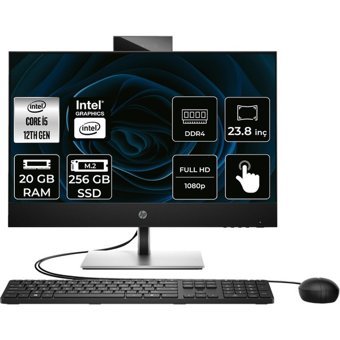 Hp ProOne 440 G9 6D394EAPN316 Dahili UHD Graphics Intel Core i5 12500T 20 GB Ram 256 GB SSD 23.8 inç Full HD Freedos Dokunmatik All In One Bilgisayar