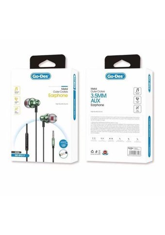 Go-Des Gd-Ep217 Silikonlu Mikrofonlu Örgülü 3.5 Mm Jak Kablolu Kulaklık Siyah