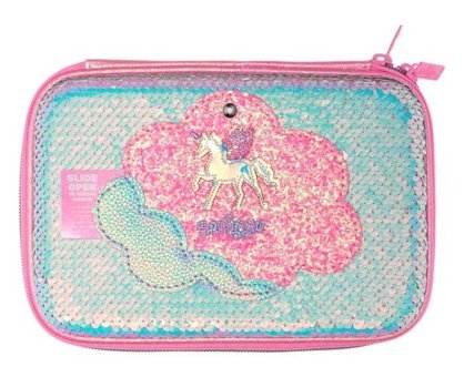 Smiggle Lunar Mirror Hardtop Unicorn Çok Renkli Baskılı Bez Bölmeli Katlanabilir Çift Gözlü Dikdörtgen Cüzdan Kalem Kutusu
