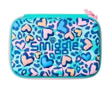 Smiggle Drift Hardtop Mavi Baskılı Bez Bölmeli Çift Gözlü Dikdörtgen Cüzdan Kalem Kutusu