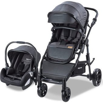 Baby Care BC-340 Bora Cross Çift Yönlü Katlanabilir Tek Elle Kapanan 360 Derece Dönen Tam Yatar Travel Sistem Bebek Arabası Siyah
