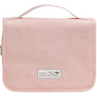 Muchen Bölmeli Pembe Polyester Orta Boy Çok Gözlü Seyahat Makyaj Çantası
