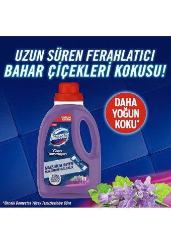 Domestos Bahar Çiçekleri Kokulu Yüzey Temizleyici 1.5 lt + Domestos Hijyenik Köpük Çamaşır Suyu 2x450 ml
