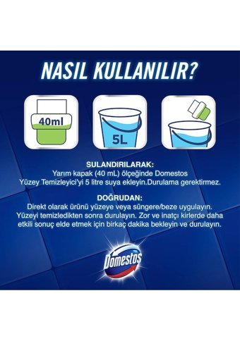 Domestos Bahar Çiçekleri Kokulu Yüzey Temizleyici 1.5 lt + Domestos Hijyenik Köpük Çamaşır Suyu 2x450 ml