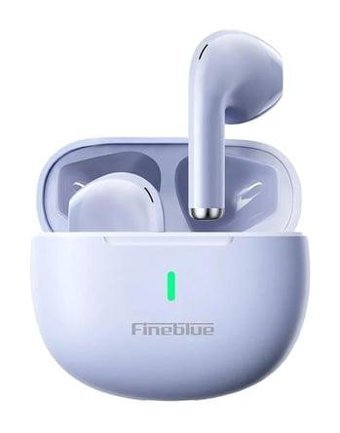 Fineblue M5 Android & iOS Uyumlu 5.3 Silikonsuz Gürültü Önleyicili Kablosuz Kulak İçi Bluetooth Kulaklık Mavi