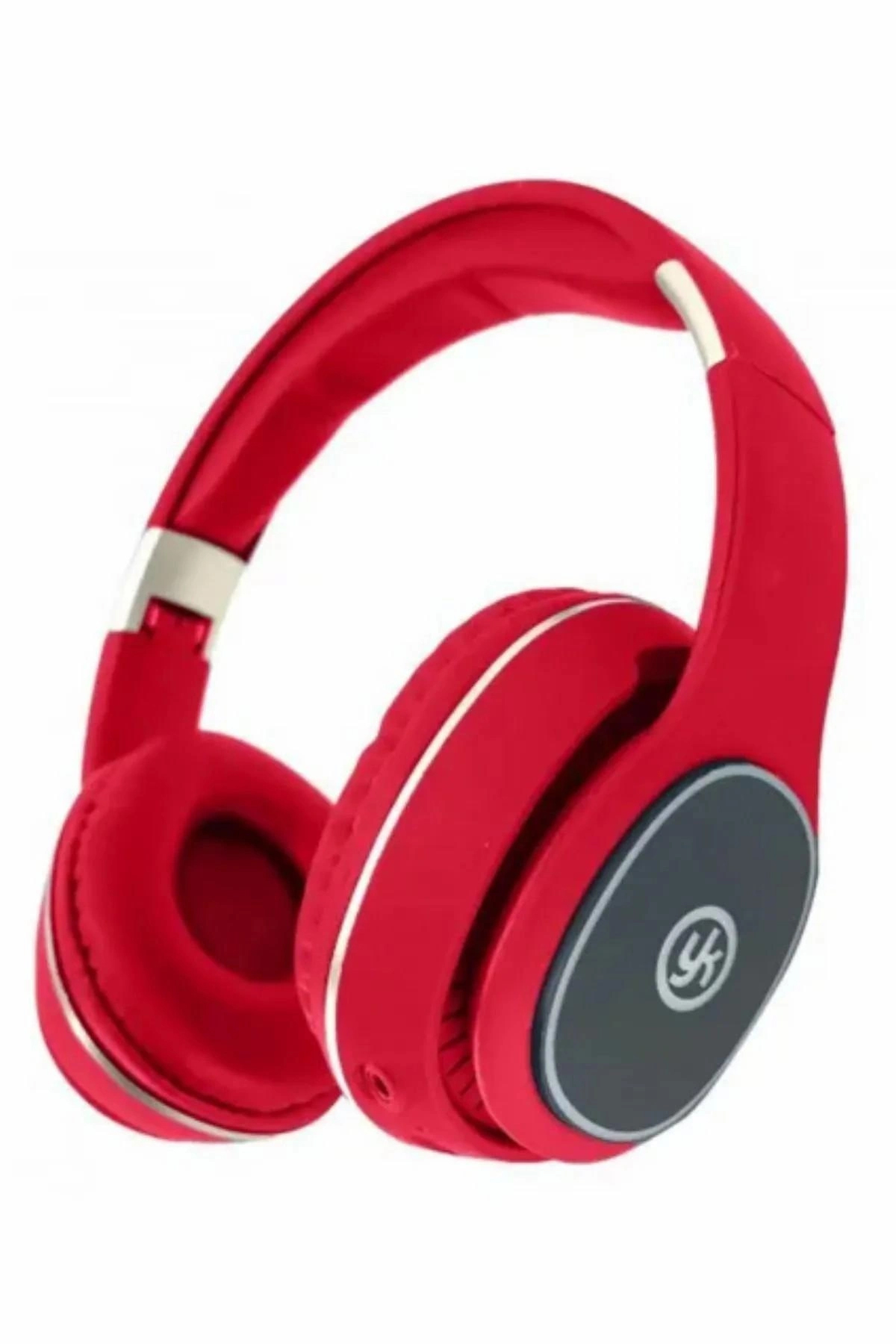 YK Design SR811 Android & iOS Uyumlu Tek Mikrofonlu 5.0 Silikonlu Gürültü Önleyicili Kablosuz Kulak Üstü Bluetooth Kulaklık Kırmızı