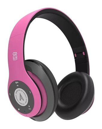 Arion A8S Android & iOS Uyumlu Tek Mikrofonlu 5.0 Silikonlu Kablolu-Kablosuz Kulak Üstü Bluetooth Kulaklık Pembe