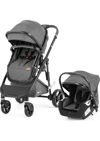 Safe Line 9342 Golf Çift Yönlü Katlanabilir Tek Elle Kapanan 360 Derece Dönen Tam Yatar Travel Sistem Bebek Arabası Gri