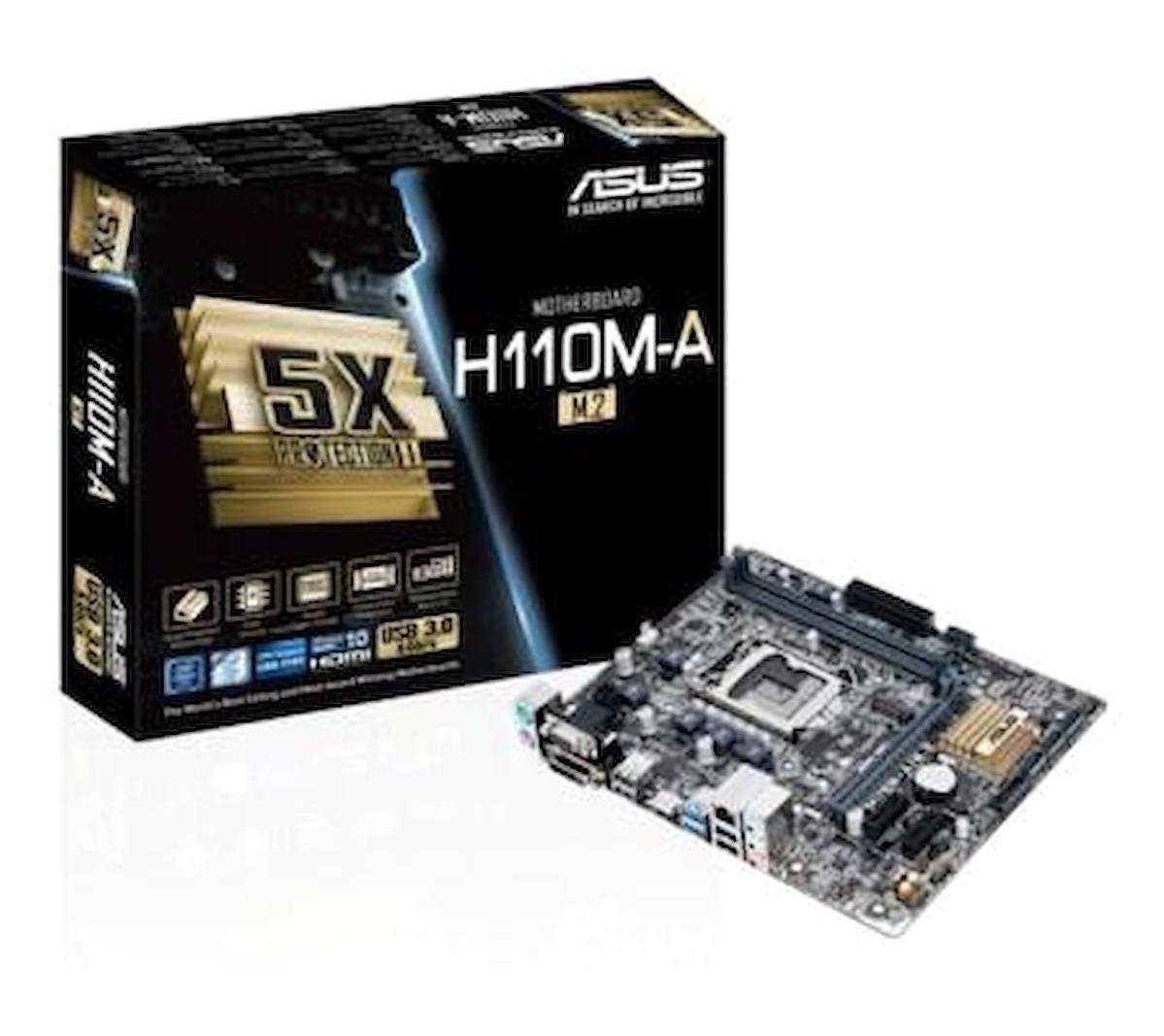 Asus H110M A.2 LGA 1151 Soket DDR4 2400 Mhz Micro ATX Masaüstü Bilgisayar Intel Uyumlu Anakart