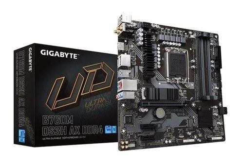 Gigabyte DS3H AX B760M LGA 1700 Soket DDR4 3200 Mhz PCIe 4.0 Wi-Fi Overclock Micro ATX Masaüstü Bilgisayar Intel Uyumlu Anakart