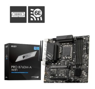 Msi Pro B760M A LGA 1700P Soket DDR5 6800 Mhz PCIe 4.0 Wi-Fi Overclock Micro ATX Masaüstü Bilgisayar Intel Uyumlu Anakart