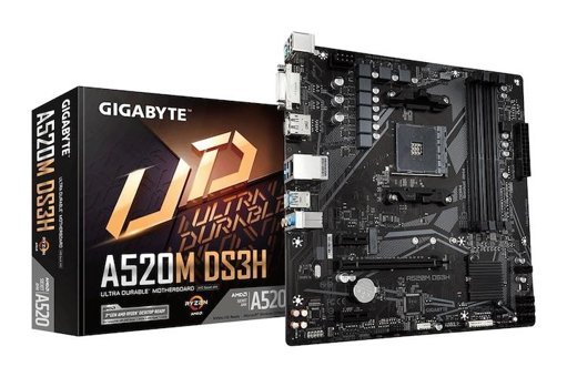 Gigabyte DS3H A520M AM4 Soket DDR4 4400 Mhz Micro ATX Masaüstü Bilgisayar AMD Uyumlu Anakart