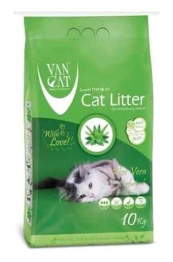 Vancat Aloevera Kokulu Topaklanan İnce Taneli Aktif Karbonlu Bentonit Kedi Kumu 10 kg