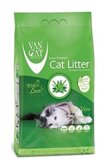 Vancat Aloevera Kokulu Topaklanan İnce Taneli Aktif Karbonlu Bentonit Kedi Kumu 10 kg