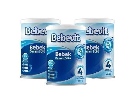 Bebevit Çocuk İnek Sütlü Tahılsız Glutensiz Probiyotikli 4 Numara Devam Sütü 3x400 gr
