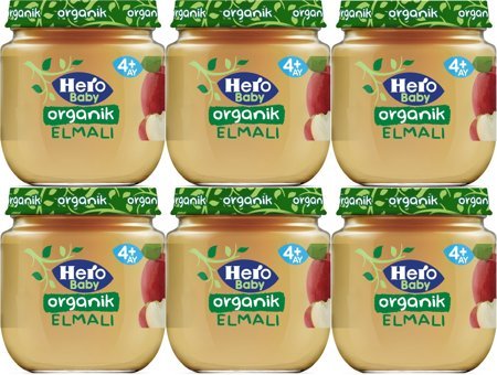 Hero Baby Tahılsız Organik Elmalı Probiyotikli Kavanoz Maması 6x120 gr