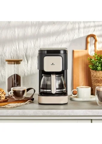 Karaca Just Coffee Aroma 2 In 1 Filtreli Karaf 750 ml Hazne Kapasiteli 5 Fincan 650 W Bej Filtre Kahve Makinesi