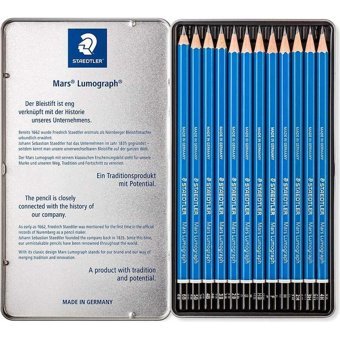 Staedtler Mars Lumograph 12'li Siyah Kurşun Kalem Seti