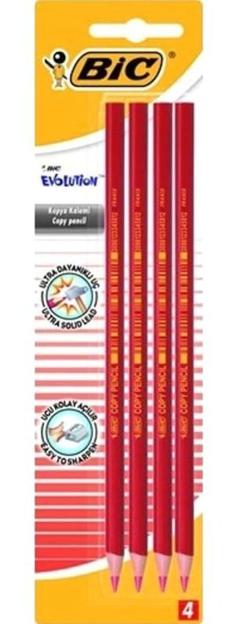 Bic Evolution Extra 4'lü Yuvarlak Kırmızı Kurşun Kalem Seti