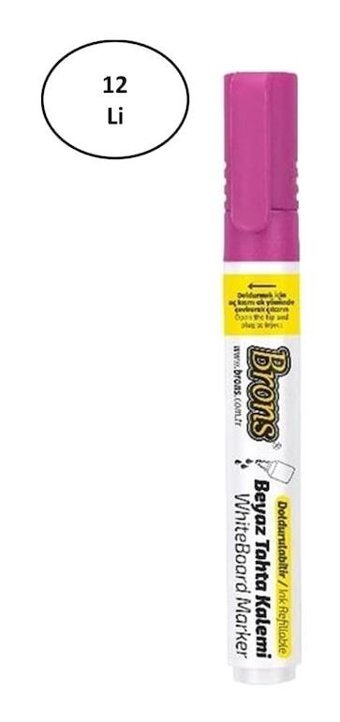 Brons Br-964 12'li Doldurulabilir Silinebilir Pembe Tahta Kalemi