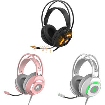 Qiulin Mikrofonlu 3.5 Mm Jak Kablolu Kulaklık Pembe