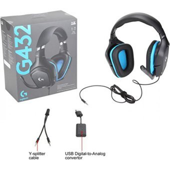 Logitech G432 Mikrofonlu 3.5 Mm Jak Kablolu Kulaklık Mavi Siyah