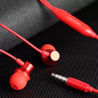 Lenovo Hf130 Silikonlu Mikrofonlu 3.5 Mm Jak Kablolu Kulaklık Kırmızı