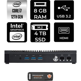 Asus PL64 PL64P305 Dahili Intel Iris Xe Graphics Intel Core i7 1255U 8 GB 4 TB FreeDos Mini Pc + Per4 USB Flash Bellek