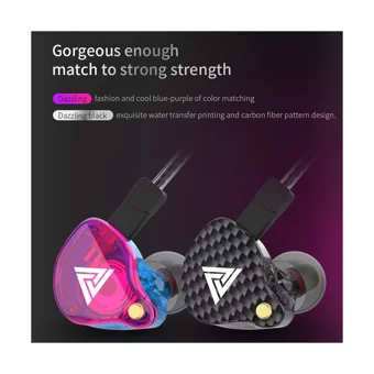 Qkz Vk4 Silikonlu Mikrofonlu Örgülü 3.5 Mm Jak Kablolu Kulaklık Pembe