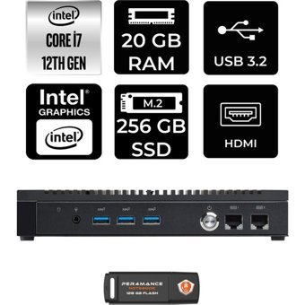 Asus PL64 PL64P316 Dahili Intel Iris Xe Graphics Intel Core i7 1255U 20 GB 256 GB FreeDos Mini Pc + Per4 USB Flash Bellek