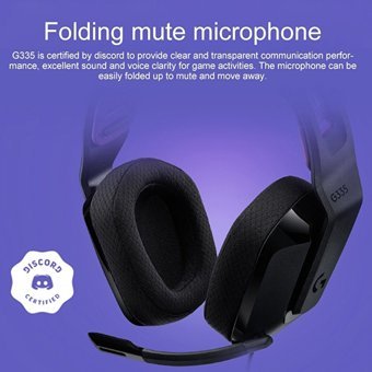 Logitech G335 Silikonlu Mikrofonlu 3.5 Mm Jak Kablolu Kulaklık Siyah