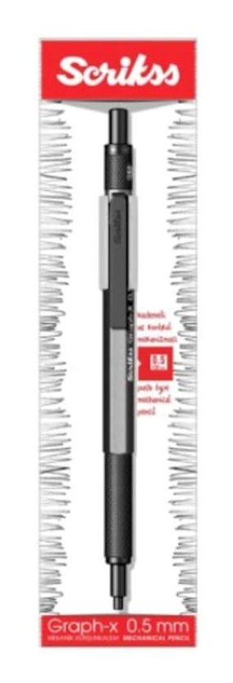 Scrikss Graph-X Metal Metalik Siyah 0.5 mm Versatil Kalem