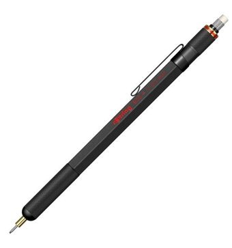 Rotring 800 Plus Silgili Krom Metalik Siyah 0.7 mm Versatil Kalem