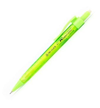 Faber-Castell Tri Click 1363 Silgili Silikon Neon Yeşil 0.7 mm Versatil Kalem