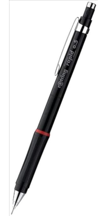 Rotring Rapid Silgili Krom Metalik Siyah 0.5 mm Versatil Kalem