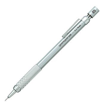 Pentel Graphgear 500 Silgili Metal Metalik Gri 0.3 mm Versatil Kalem