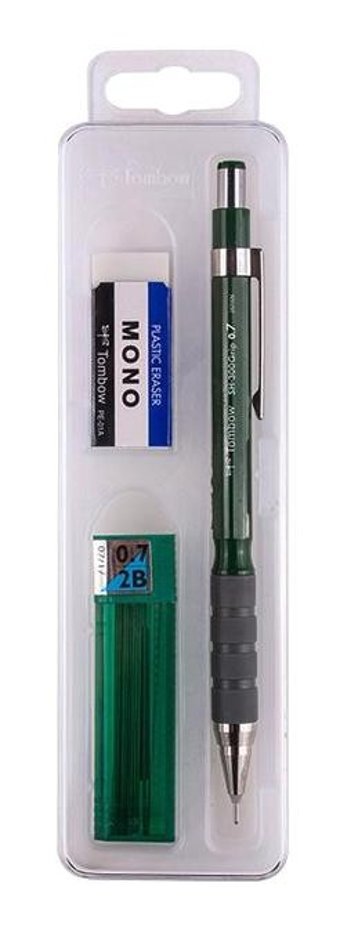 Tombow SH-300 Silgili Plastik Metalik Yeşil 0.7 mm Versatil Kalem
