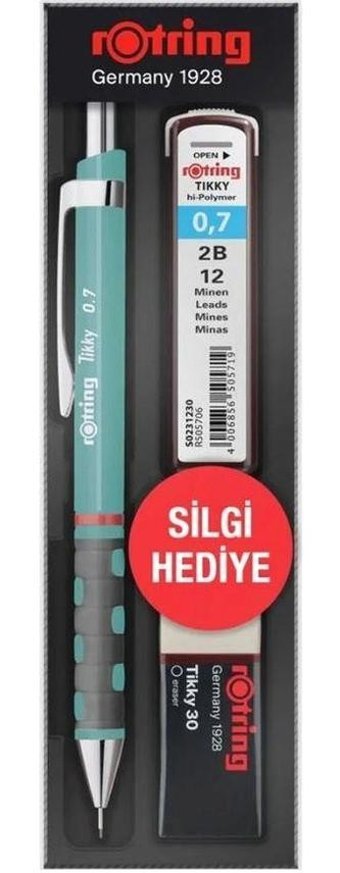 Rotring Tikky Silgili Metal Metalik Deniz Mavisi 0.7 mm Versatil Kalem