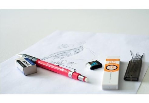 Tombow SH-300 Grip Silgili Plastik Metalik Bordo 0.7 mm Versatil Kalem