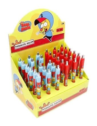 Dolphin KS-2104 Silgili Plastik Metalik Kırmızı - Mavi 0.7 mm Versatil Kalem