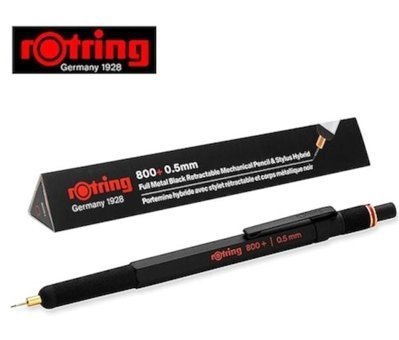 Rotring 800 Plus Silgili Metal Metalik Siyah 0.5 mm Versatil Kalem