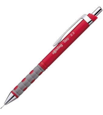 Rotring Tikky Rd 1904699 Silgili Krom Metalik Kırmızı 0.5 mm Versatil Kalem