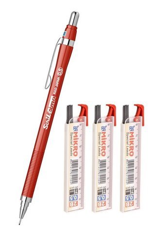 Scrikss Simo R&D Japan Metal Metalik Kırmızı 0.5 mm Versatil Kalem
