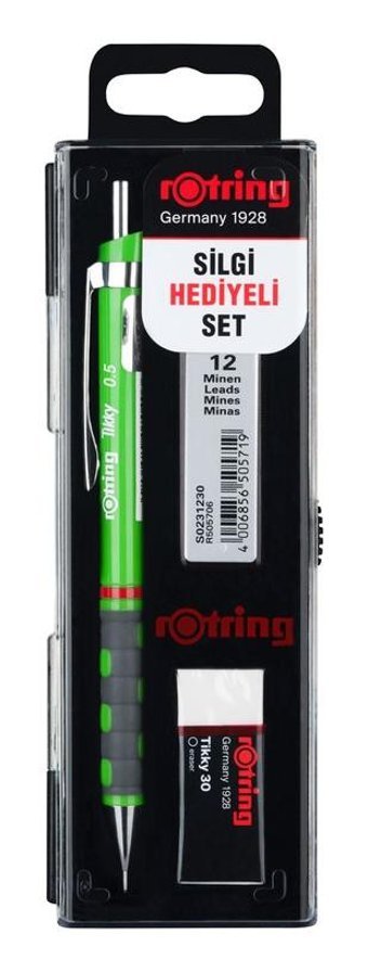 Rotring Tikky Silgili Krom Metalik Yeşil 0.5 mm Versatil Kalem